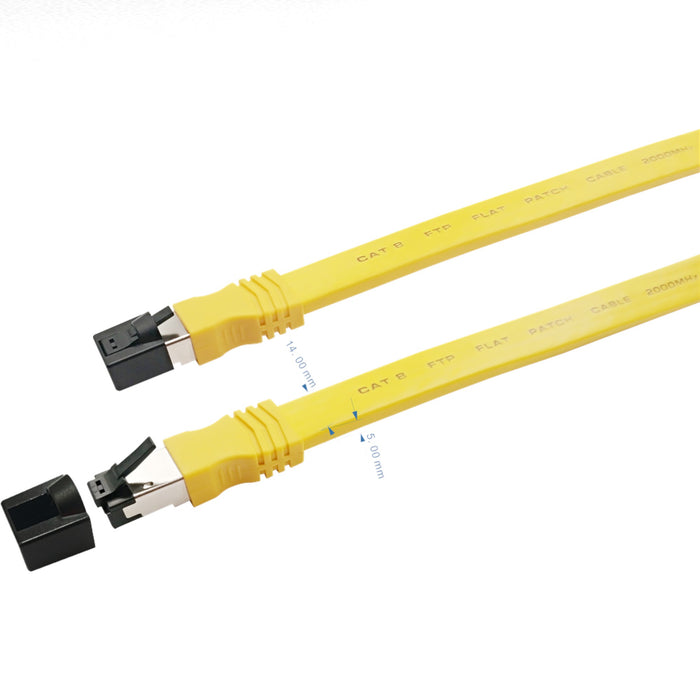 Cat8 Patch Cord  |  Cat8,  Stranded Bare Copper,  Flat  20ft
