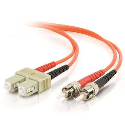 Fiber Optic Cable, ST - SC Duplex 50/125 Multimode, w/Clips 3mm, 20M - Conversions Technology