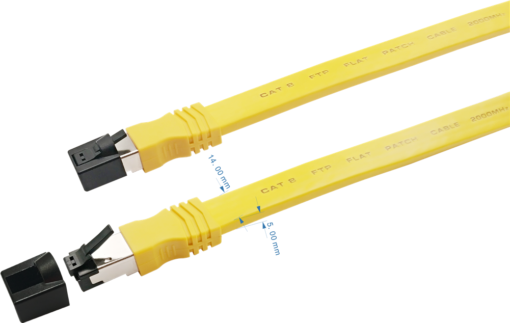 Sigma Wire & Cable | Patch Cord | Cat8, S/FTP Stranded Bare Copper, Flat 1ft - Conversions Technology