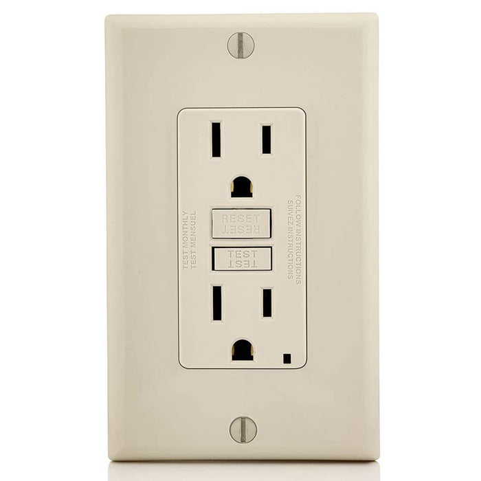 AC Outlet | 15 Amp GFCI Decorator Residential-Commercial (Almond) - Conversions Technology