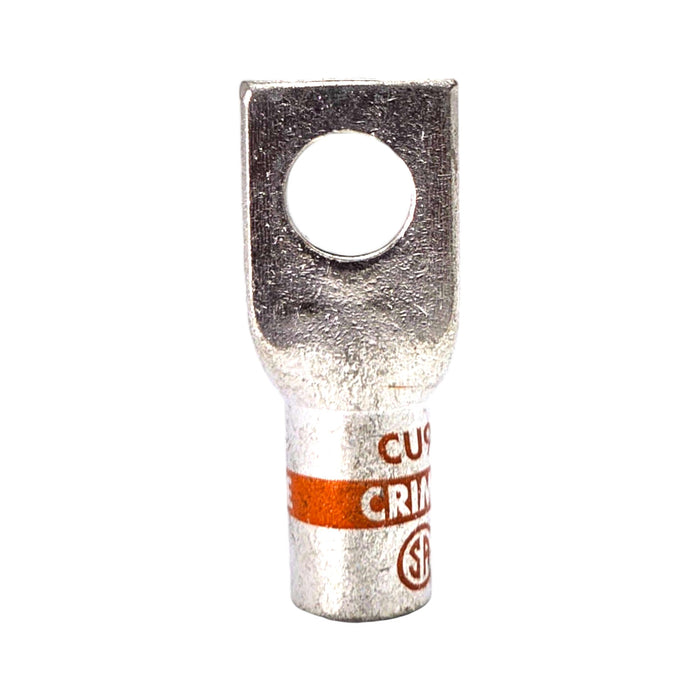 Copper Short Barrel One Hole Compression Lug 4/0 AWG 1/4-inch Bolt Size