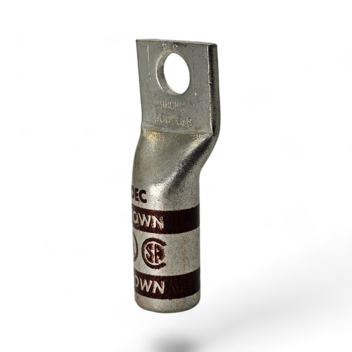 Copper Long Barrel One Hole Compression Lug 500 kcmil 5/8-inch Bolt Size