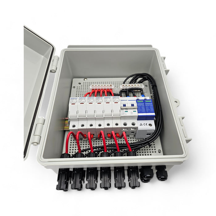 IP65 Rated 6 in 1 out 6 600V 1000V DC Solar PV Combiner Box