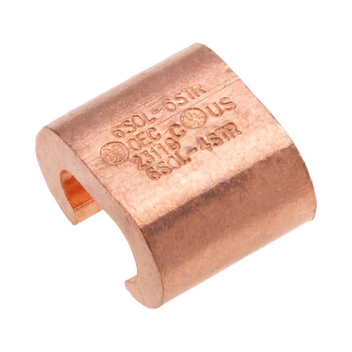 Compression Grounding C-TAP Connector, 1-2/0 AWG Str, 3/8" Rod Run, #6 AWG Sol-#2 AWG Str Tap