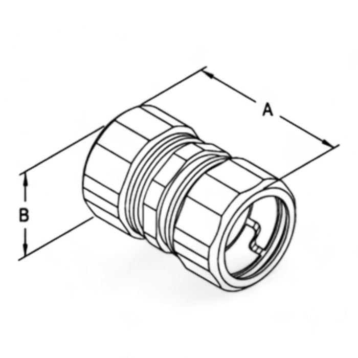 EMT Compression Coupling - Steel with Zinc Plated ½”