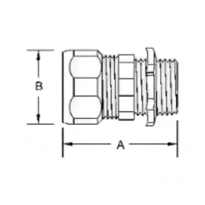 EMT Compression Connector - Steel with Zinc Plated 1/2"