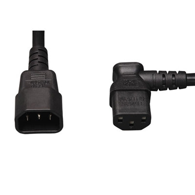 Power Cable | AC Power Extension Cable - C13 Right Angle to C14, 6ft - Conversions Technology