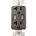 Theta® | Outlet, 20 Amp, +2 USB (Black) - Conversions Technology