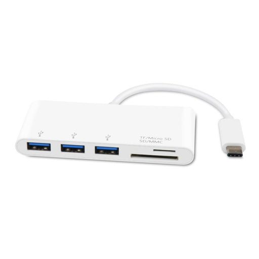 USB C Hub | USB 3.1 Type-C to USB 3.0 x 3 + Micro SD + SD/MMC Adapter - Conversions Technology