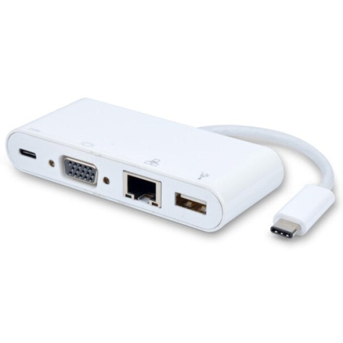 Hub | USB 3.1 Type-C to USB 3.0 + VGA + Gigabit Ethernet + Type-C Charging - Conversions Technology