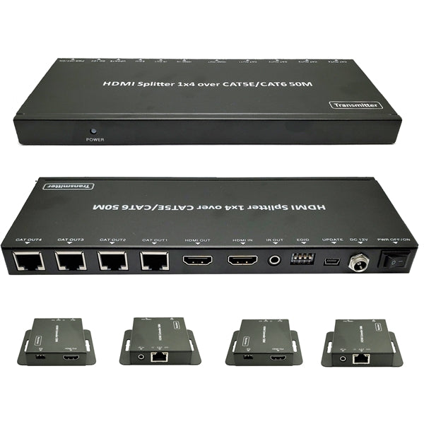 konservativ mekanisk Mundtlig Audio Video Splitter/Extender | 1x4 HDMI Splitter Over POE — Conversions  Technology