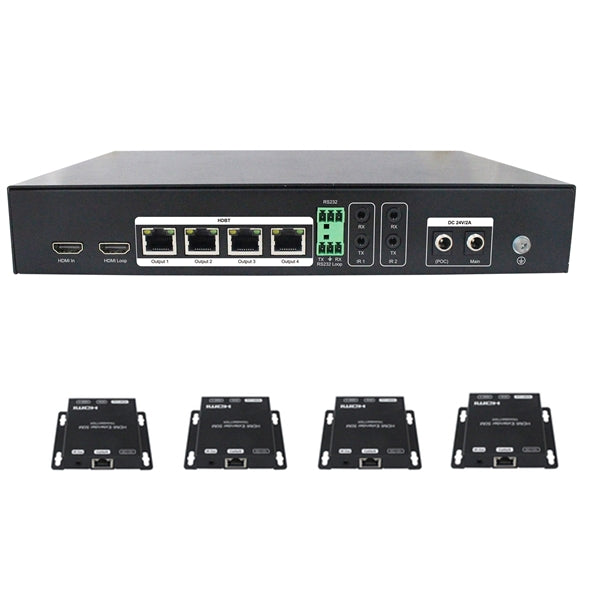 HDbaseT | Audio Video Splitter | 1x4 HDBaseT w/1 HDMI Loop Output - Conversions Technology