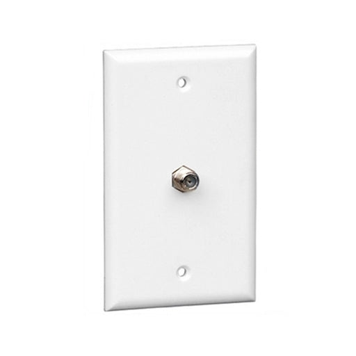 Wall Plate | F81 Coax | Single Port, White - Conversions Technology