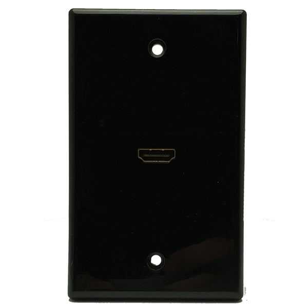 HDMI Wall Plate | Black | HDMI | Single Port 6" Cable, - Conversions Technology