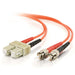 Fiber Optic Cable, ST - SC Duplex 50/125 Multimode, w/Clips 3mm, 2M - Conversions Technology