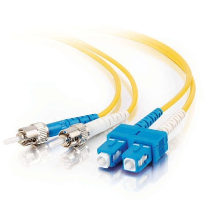 Fiber Optic Cable, ST - SC Duplex 9/125 Singlemode, w/Clips 3mm, 10M - Conversions Technology