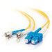 Fiber Optic Cable, ST - SC Duplex 9/125 Singlemode, w/Clips 3mm, 2M - Conversions Technology