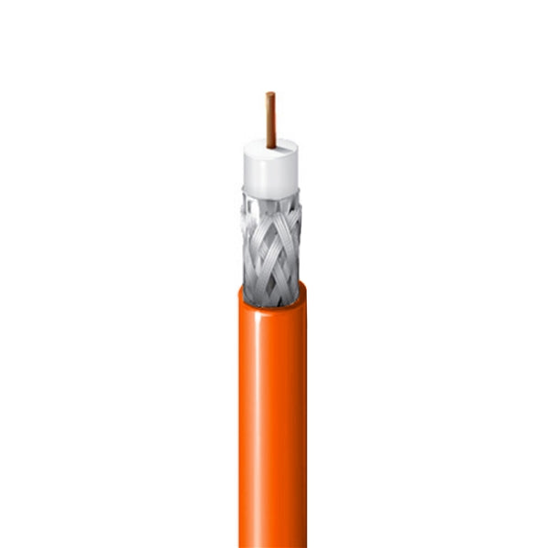 Sigma Wire & Cable | Bulk RG6 Coaxial Cable | Dual Shield, 60% Braid | 1000  ft Wooden Reel | Orange