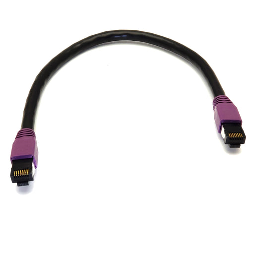 Sigma Wire & Cable | Patch Cord | Cat8, S/FTP Stranded Bare Copper, Round, Black, 0.5ft 2000MHz 24AWG - Conversions Technology