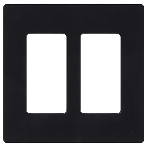 Screw less Face | Decorator Wall Plate | 2 Gang | Black - Conversions Technology