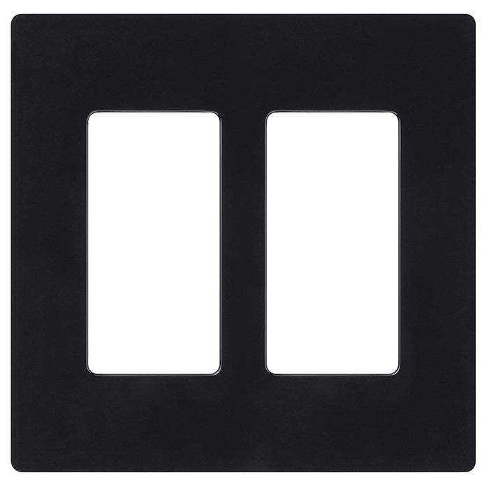 Screw less Face | Decorator Wall Plate | 2 Gang | Black - Conversions Technology