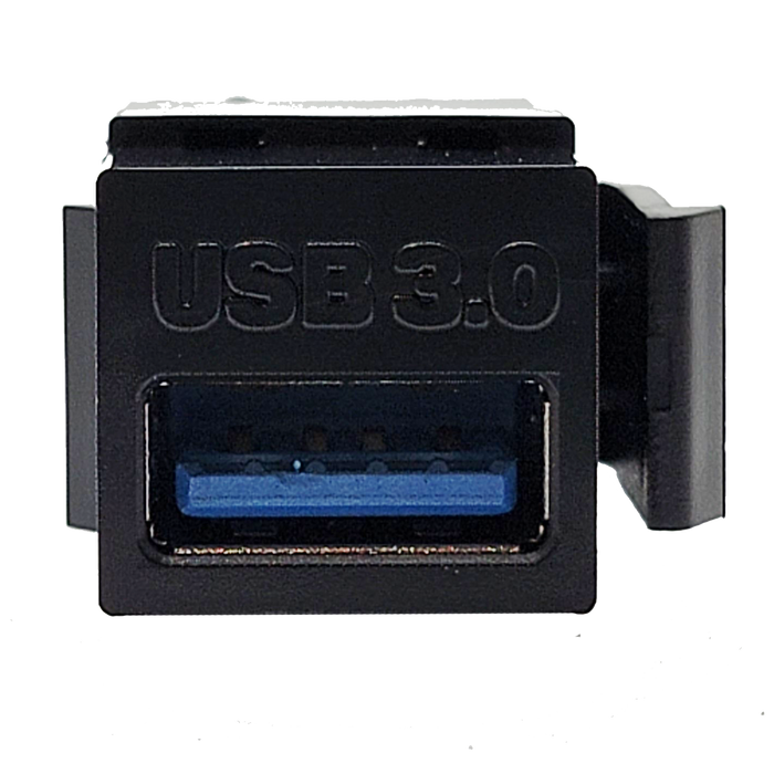 Black Keystone Insert  |  USB 3.0,  Coupler Jack