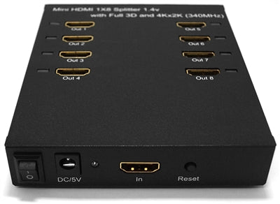 Epsilon® | Audio Video Splitter | Mini HDMI 8 Way Vertical Splitter - Conversions Technology
