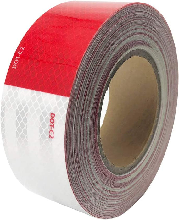 Dot-C2 Red/White Reflective Safety Conspicuity Adhesive Tape 2 Inch x 150 Feet