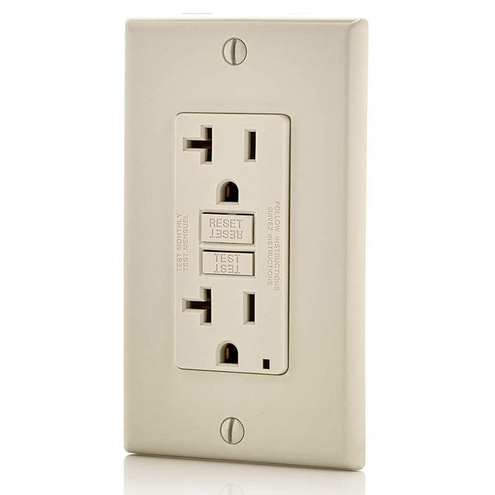 AC Outlet | 20 Amp GFCI Decorator Residential-Commercial (Almond) - Conversions Technology