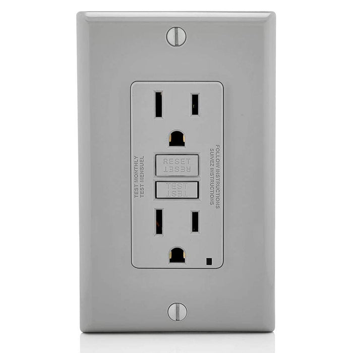AC Outlet | 15 Amp GFCI Decorator Residential-Commercial (Gray) - Conversions Technology