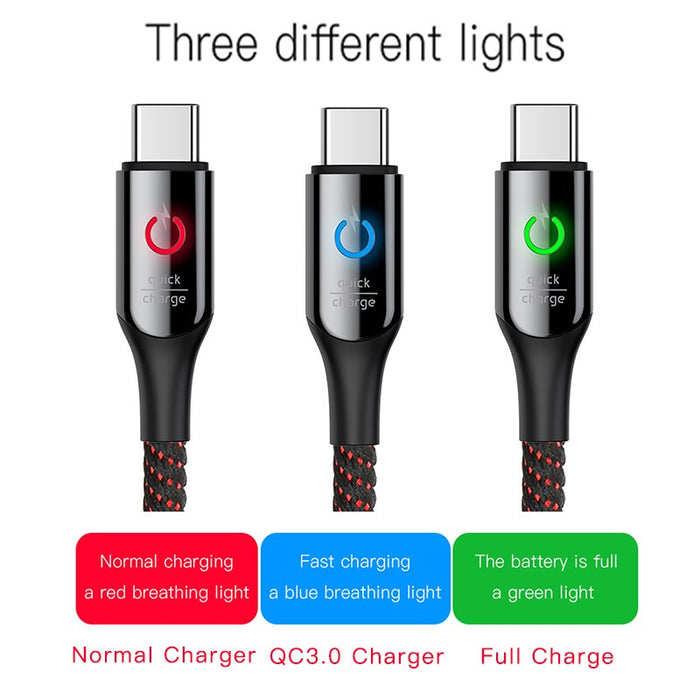 Type C Cable Quick Charger Type-c Cable For Samsung S10 S9 Note 10 Oneplus 7 6t 6 USB-C USBC Cable