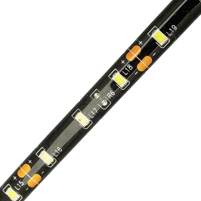 LED | Ribbon Light, Cool White, 60leds/m, 8mm, 12V, 12 inch leads, black pcb, IP65 68" - Conversions Technology