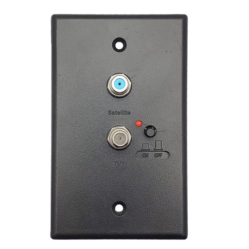 Powered Distribution Wall Plate | +2 TV outputs, on/off switch [Black] (Compatible with HD VISION 360® Antenna) - Conversions Technology