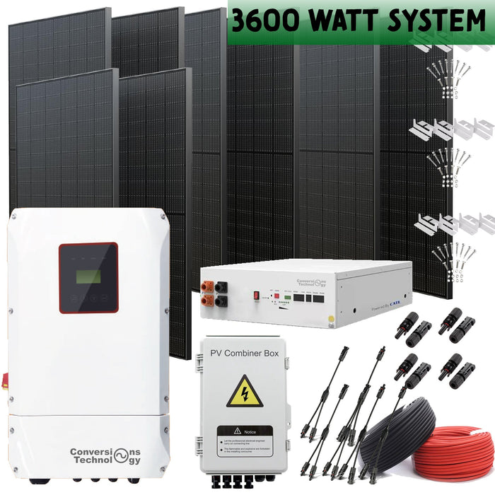 Complete Off-Grid On-Grid Solar Kit 6000 Watts with home back up LiFePO4 UL approved