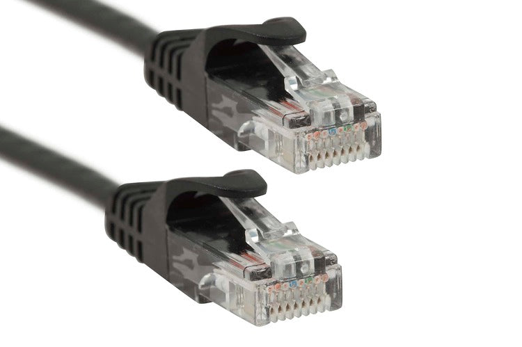 Patch Cord  |  Cat6, Black  20ft High speed ethernet patch cable