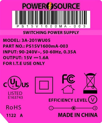 Theta | Power Supply | 15V 1600MA 5.5 x 2.1 Wall Mount - Conversions Technology
