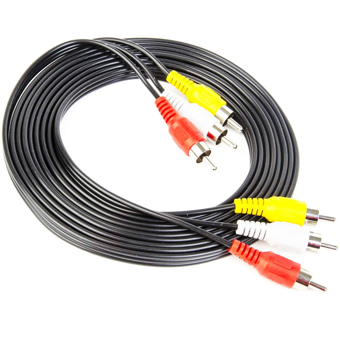 Audio Video Cables | RCA Composite Cable Yellow/White/red | 12ft - Conversions Technology