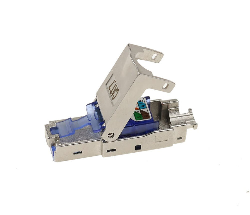 Patch Panel Connector Cat8 Cat.6A Cat7 RJ45 Plug Shielded Die-Cast Metal Easy Field Termination  Ethernet Adapter