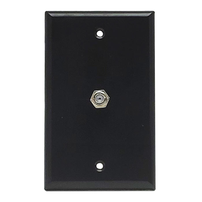 Wall Plate | F81 Coax | Single Port, Black - Conversions Technology
