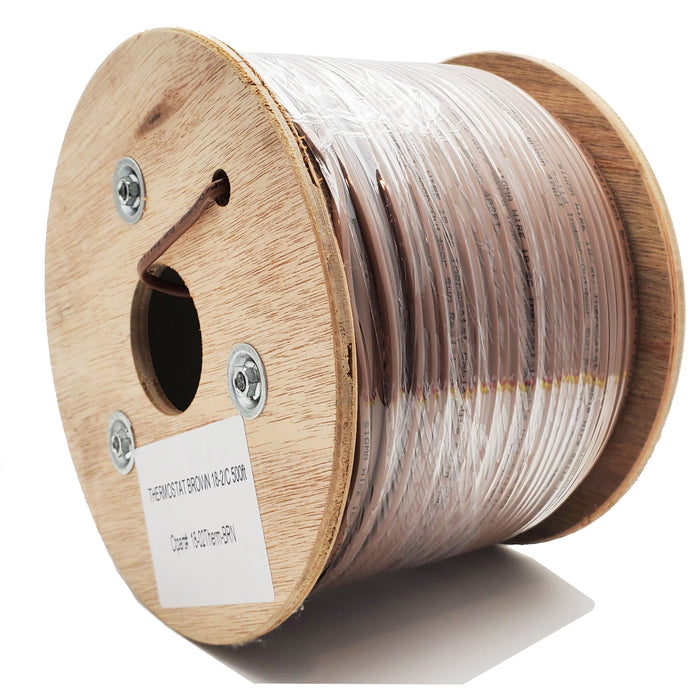Sigma Wire & Cable | Bulk, Thermostat 18/2 CMR; 18AWG, 2C, Unshielded, 500ft Reel (Brown) - Conversions Technology