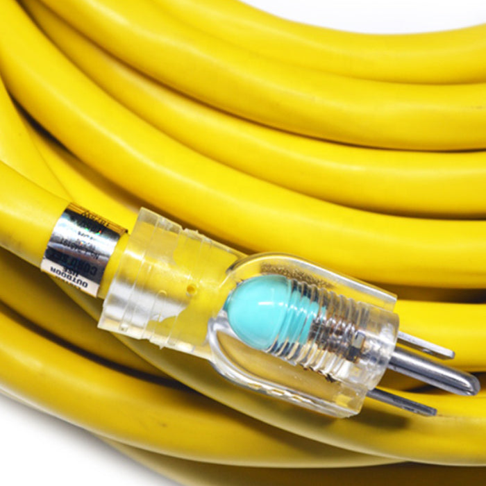 Extension Cord | 25 ft SJTW 16/3 Extension Cord with Lighted Ends Yellow - Conversions Technology