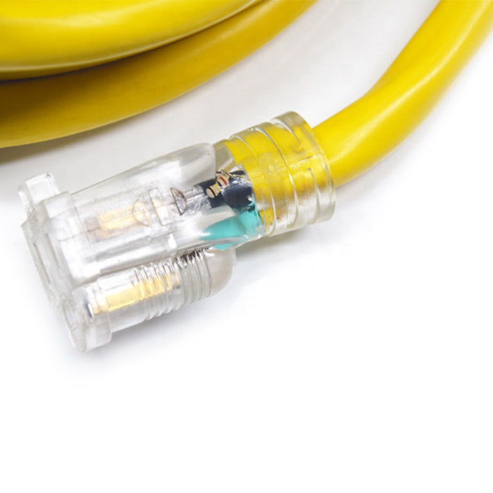 Extension Cord | 25 ft SJTW 14/3 Extension Cord with Lighted Ends Yellow - Conversions Technology