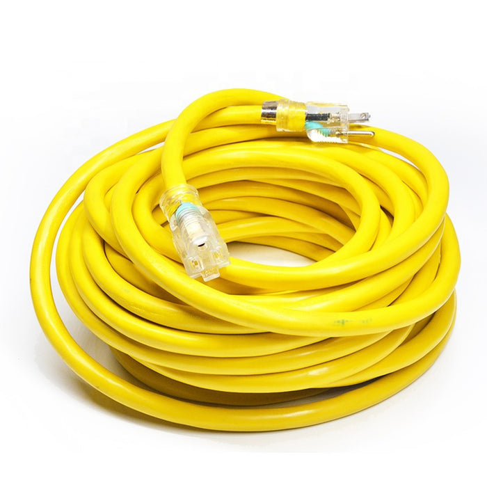 Extension Cord | 50 ft SJTW 16/3 Extension Cord with Lighted Ends Yellow - Conversions Technology